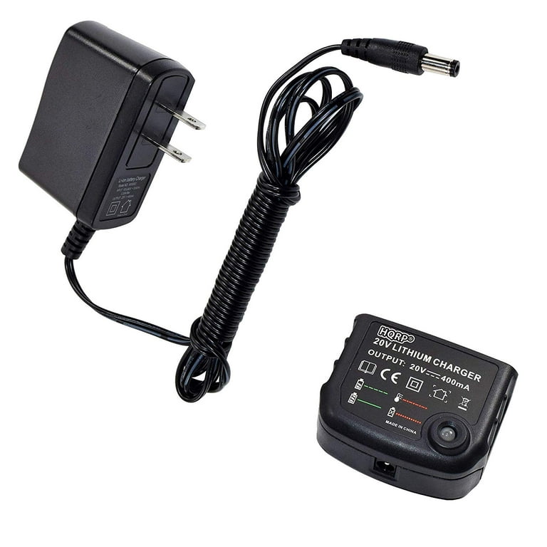  HQRP 20V Li-Ion Battery Charger Compatible with Black