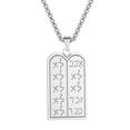thumbnail image 5 of Tables of Law Pendant Stainless Steel Necklace Simple Charm Party Gift, 5 of 5