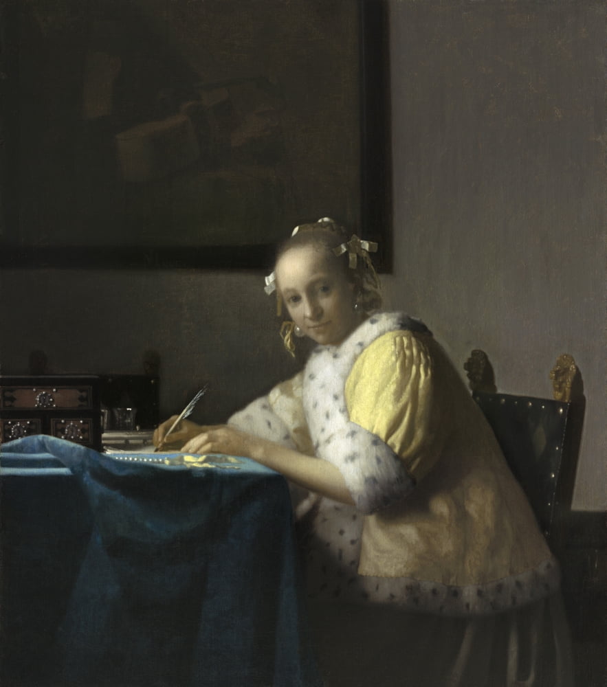 A Lady Writing Canvas Art - (24 x 36)