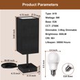thumbnail image 4 of Hansang Black Bedside Lamp with USB Port, 3 Way Dimmable Lighting Touch Control Table Lamp, Small Reading Lamp for Bedroom,  Living Room Decor, 4 of 7
