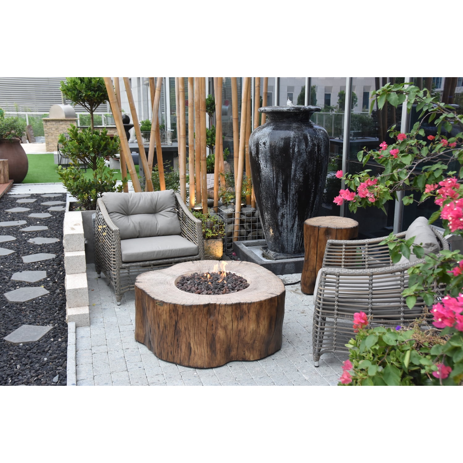 Elementi Manchester Fire Table - Natural Gas @Redwood color