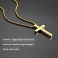 thumbnail image 2 of Cross Necklace for Men, 316L Stainless Steel Chain Pendant Bible Verse Religious Christian First Communion Confirmation Jewelry Gifts 22+2 Inches, 2 of 5