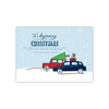 Personalized Holiday Card - Snowy Caravan - 5 x 7 Flat