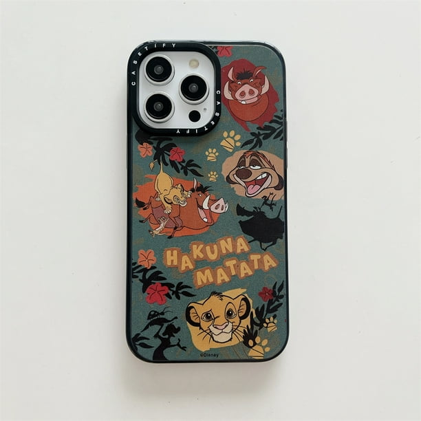 El Rey León iPhone 14 Pro Max Simba Funda De Carácter Para 12 11 TPU Suave A Prueba De Golpes X XS XR Proteger 13 Amistad En El Salvaje Caso