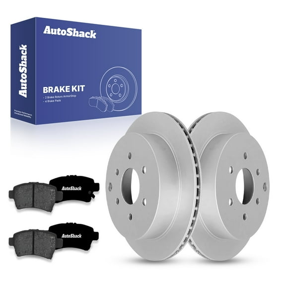 AutoShack 11.25" (285.7 mm) Rear Vented Brake Rotors Coated   Premium Ceramic Brake Pads | Replacement for 2005-2025 Nissan Frontier 2008-2015 Nissan Xterra | 6-PC Brake Kit | ArmorStop