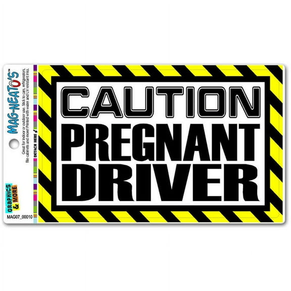 Caution Pregnant Driver Automotive Car Refrigerator Locker Vinyl Magnet