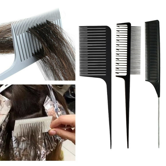 3 Piezas De Vías Para Resaltar El Cabello, Para El Cabello, De Color Para El Cabello, Conjunto De Herramientas Fernando Peine negro para resaltar el cabello