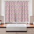 thumbnail image 2 of Ambesonne Anime Kitchen Curtains, Animals in Ice Cream Print, 55"x24", Pistachio Green Salmon, 2 of 3