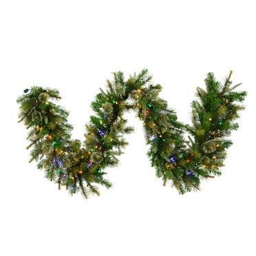 Vickerman 9' Cashmere Artificial Christmas Garland, Multi-Colored Dura-lit Incandescent Lights