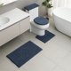 thumbnail image 1 of Nvzi Juego de tres piezas de chenilla para baño e inodoro, 3 piezas de alfombrilla de baño suave y cómoda que incluye funda para la tapa del inodoro, alfombras antideslizantes y absorbentes (azul), 1 of 5