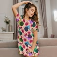 thumbnail image 3 of Naloa Snails Print Women Nightgowns,Womens Loungewear,Short Sleeve Sleepwear,Comfy Ladies Nightdress, 3 of 6
