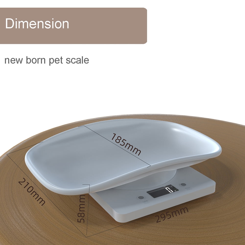 Yucurem Digital Pet Scale Multifunction Kitchen Scale Electronic Scale for Newborn Pets Dog Essentials (White)