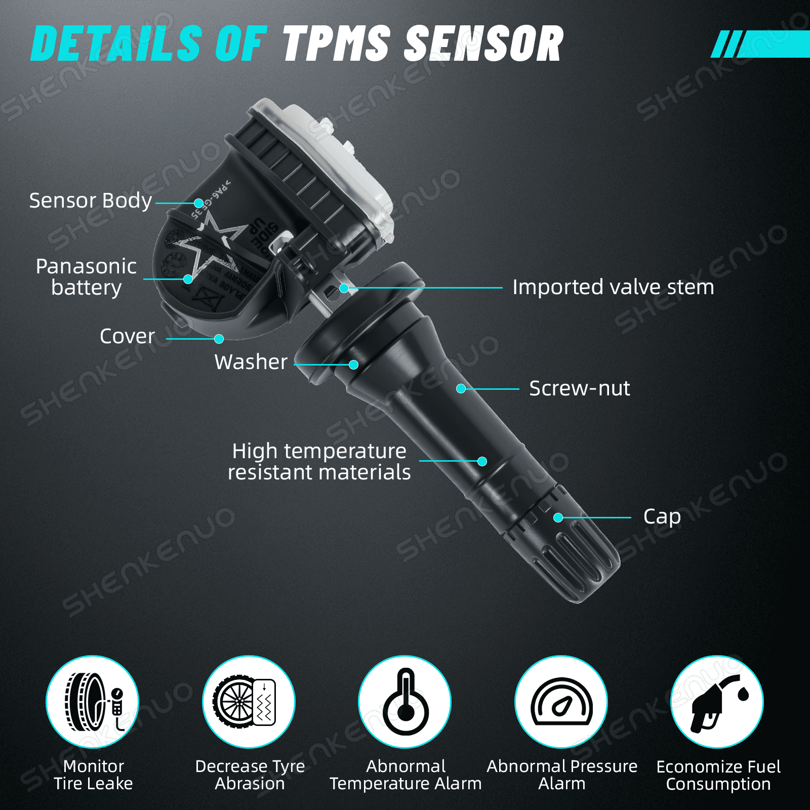 315MHz TPMS Sensor 13598771 13598772 for Chevy GMC Buick Cadillac 4-Pack