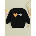 thumbnail image 3 of Musuos Baby Girl Autumn Sweater, 9 12 18 24M Flower Letter Pattern Long Sleeve Round Neck Knitwear Pullover, 3 of 10