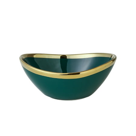

Ieegkit Nordic Light Luxury Ceramic Salad Bowl Home Fruit Plate Snack Plate Dried Fruit Fruit Ingot Bowl A