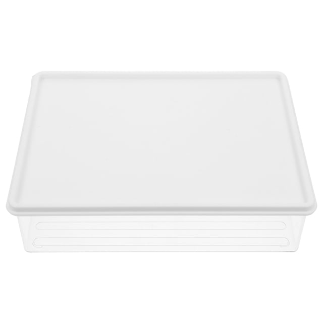 Contenedor de hielo apilable transparente para congelador con tapa Organizador de cocina que ahorra espacio Organizador de refrigerador transparente Soporte para almacenamiento de frutas y verduras