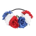 thumbnail image 1 of Blue Red White Headband  Rose Flower Crown Floral Headband  Rose Flower Headpiece Blue Red White Headband Rose Flower Crown Floral Headband Rose Flower Headpiece Hawaiian ANGGREK Rose Flower Headpiece, 1 of 8