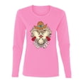 thumbnail image 2 of Wild Bobby Home Is Where You Hang Your Hat Country Eagle Pop Culture Women Graphic Long Sleeve Tee, Light Pink, Small, 2 of 6