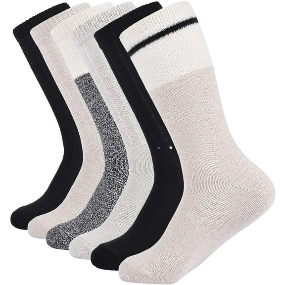 Lucky Brand Women's 6-Pair Shoe Size: 5-10 Super Soft Yarn Cozy Boot Socks-Black / One Size