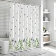 thumbnail image 5 of Spring Botanical Shower Curtain Set - 48" x 72" Washable Bathtub Curtain with 12 Hooks, Farmhouse Pastoral Daisy Leaves Waterproof Fabric Stall Shower Curtains for Bathroom/Bathtub Décor, 5 of 6