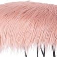 thumbnail image 3 of Homebeez Faux Fur Ottoman Foot Rest Stool-16.1” Vanity Stool with Metal Legs (Pink), 3 of 7
