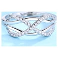 thumbnail image 3 of Sterling Silver Intertwined Ring With Crystals, 3 of 4