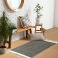 thumbnail image 6 of Moynesa 3'x5' Boho Area Rug for Entryway Lightweight Washable Rugs Accent Bedroom Rugs Woven Cotton Bathroom Rugs with Tassels Farmhouse Rug for Living Room Kitchen Office Dorm Gifts, Black, 6 of 9