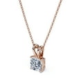 thumbnail image 5 of JeenMata Lovely 1.5 Carat Cushion Cut Moissanite Pendant Necklace In 18K Rose Gold Plating Over Silver, 5 of 5
