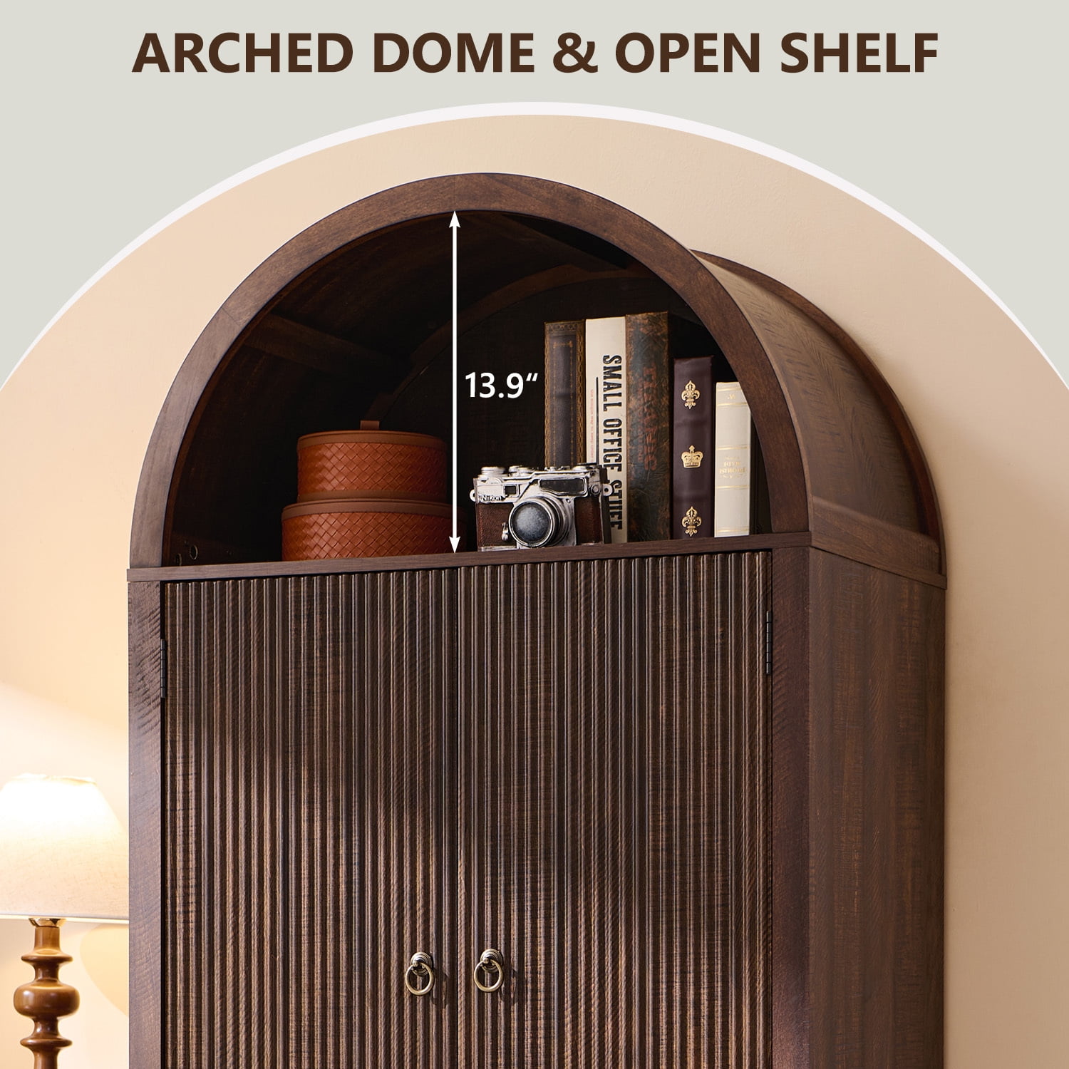 IFGET 71" Tall Arched Kitchen Pantry Storage Cabinet, Large Storage Cabinet with Adjustable Shelves, Pantry Cabinet for Kitchen, Dining Room