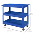 thumbnail image 3 of DURHAND Chariot à Outils Roulant à 3 Niveaux, Chariot Utilitaire Capacité de 330 Lb, Bleu, 3 of 10