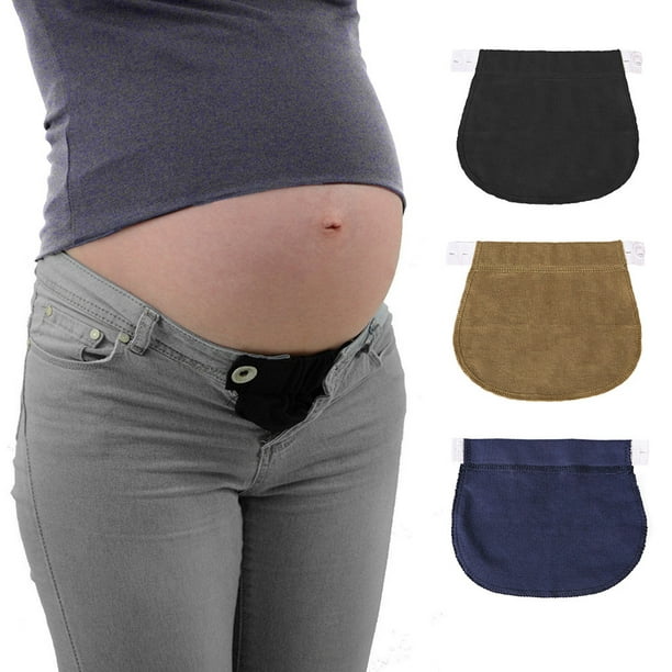 3Pcs Waist Extender Elastic pants Maternity Preg-nancy Waistband Belt