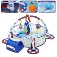 thumbnail image 3 of Baby Mat 3 in 1 Baby Playing Mat Activity Center Play Gym Mats Infant Baby Crawling Mat Infant Play Mat Toddler Toy Gift w Hanging Toys Ocean Ball Chritmas Halloween Birthday Gift, 3 of 7