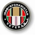 thumbnail image 2 of Iraq Afghanistan Veteran with Ribbons Design - 3D Domed CAR Emblem Badge Sticker Chrome Plastic Round Bezel, 2 of 7
