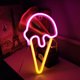 thumbnail image 2 of Letreros de cono de helado con luces LED de neón, decoración de habitación Kawaii, regalo de Navidad para niñas adolescentes, arte con batería o alimentado por USB, luces nocturnas decorativas para i JAMW Sencillez, 2 of 4