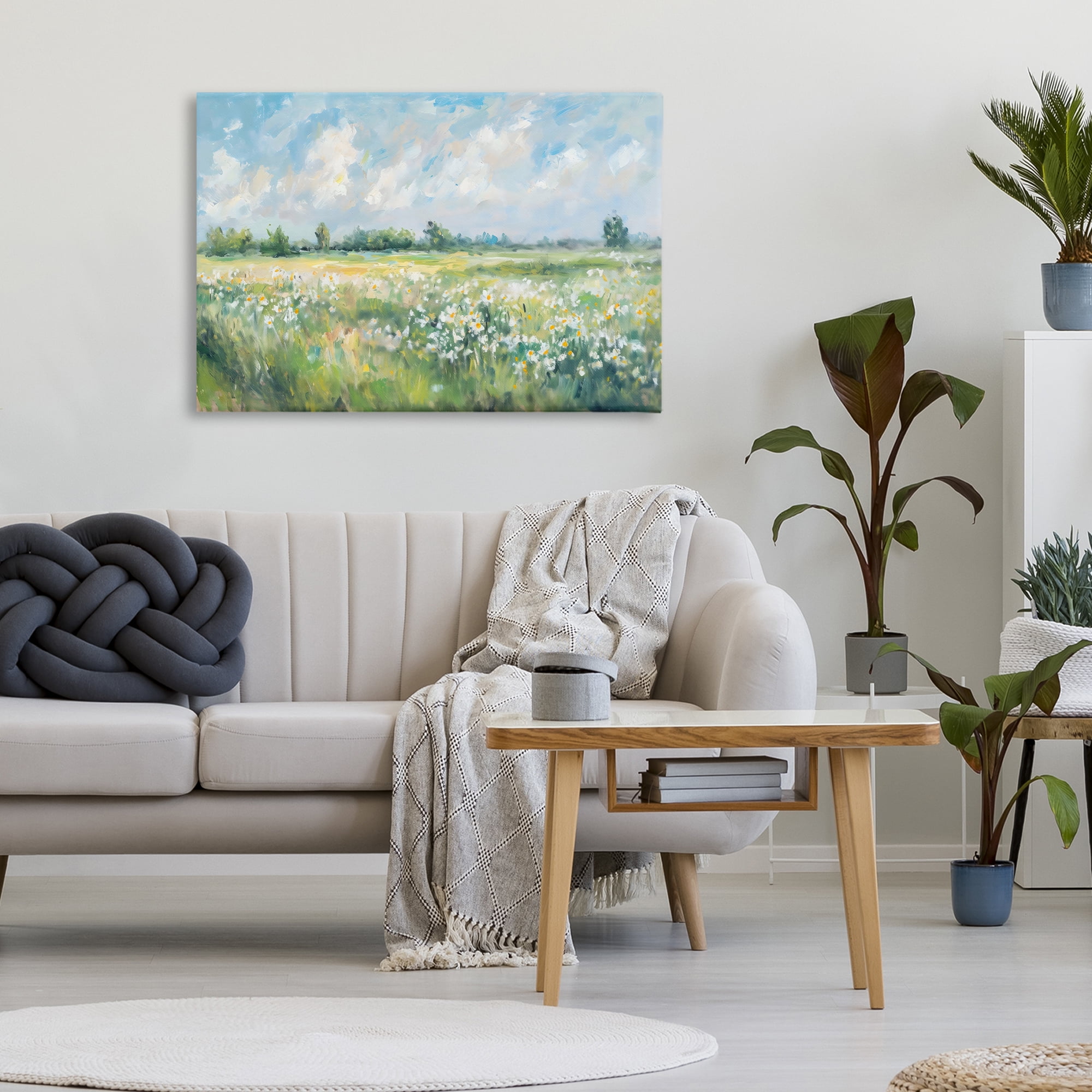 Stupell Industries Daisy Field Landscape Impression Canvas Wall Art, design by Creative Studio