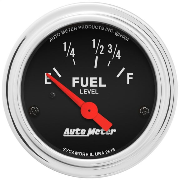 AutoMeter 2518 Traditional Chrome Electric Fuel Level Gauge