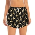 thumbnail image 2 of Goofa Christmas Gold Deers Printed Women 2 in 1 Running Shorts,Quick Dry Athletic Workout Shorts,High Waisted Athletic Shorts with Liner Pockets-Large, 2 of 9