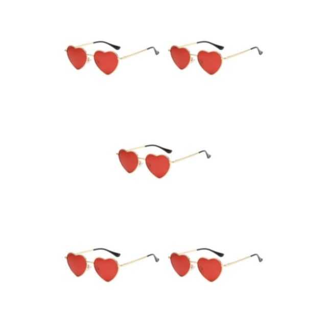 relayinert Eye-catching Heart Shaped With Non-Slide Silicone Nose Pads Any Occasion Lens Tac red 5Set