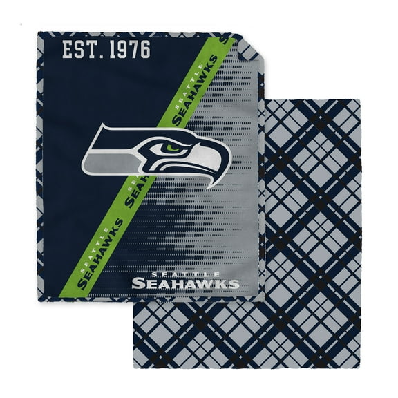 Pegasus Seattle Seahawks 60" x 80" Digital Dash Two-Sided Checkered Ultra Cozy Sherpa Blanket