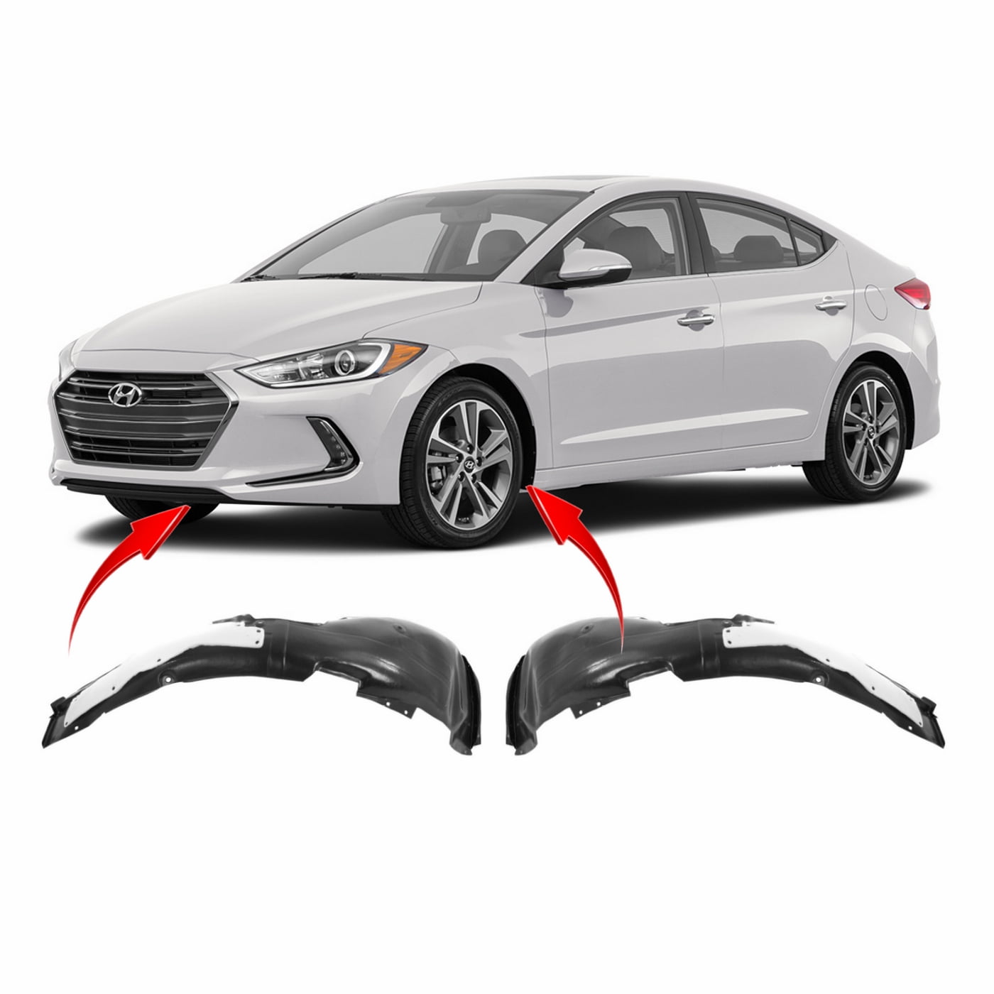 Set of 2 Fender Liners for Hyundai Elantra 20172017 HY1248158