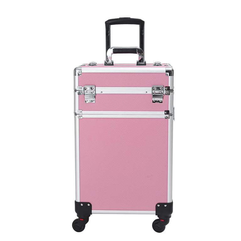 Rolling Makeup Train Case, Pink Leopard Pattern photo 7