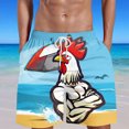 thumbnail image 2 of ZCFZJW Funny Chicken Print Beach Hawaiian Board Shorts for Men Big and Tall Regular Fit Casual Drawstring Elastic Quick Dry Swim Trunks with Pockets Multicolor#03 XXL, 2 of 5