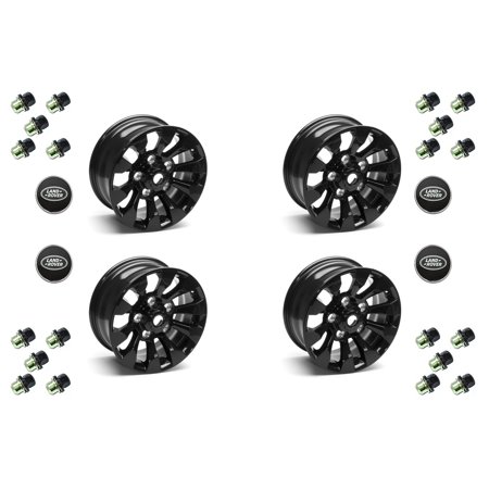 Set Of 4 - 18'' Sawtooth Alloy Wheel (BA3460B) With Lugs (RRD500560B) and Caps (LR044717)