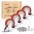 thumbnail image 2 of Moogiitools Roulettes Pivotantes en Caoutchouc de 4 Pouces avec Verrouillage Double Sécurité, Ensemble de 4 Roulettes Robustes de 1200lbs avec Frein, 2 of 8
