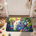thumbnail image 5 of Naxoaeo Easter Half Circle Door Mat, Non-Slip Absorbent Rug for Kitchen, Entryway, Bathroom, 16x24 Inches, Washable Floor Mat with Holiday Decor, Colorful Spring Home Decor Doormat, 5 of 7