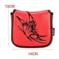 thumbnail image 4 of VONKY Universal Golf Mallet Putter Cover Square Headcover Magnetic Closure Guard Butterfly Red, 4 of 5