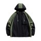 thumbnail image 1 of Gabardina para mujer Chaqueta De Bloque De Color Con Bolsillos Cortavientos A De Viento Al Libre Suéter Sólido Pantalones Sueltos De Punto De Manga Larga Conjunto (Negro, L), 1 of 4
