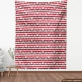 thumbnail image 4 of Ambesonne Geometric Fabric by the Yard Upholstery, Stars and Stripe Theme, 1 Yard, Navy Blue Coconut Red, 4 of 5