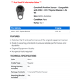 thumbnail image 2 of Camshaft Position Sensor - Compatible with 2004 - 2017 Toyota 4Runner 4.0L V6 2005 2006 2007 2008 2009 2010 2011 2012 2013 2014 2015 2016, 2 of 2