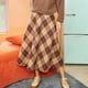 thumbnail image 3 of Falda De Línea A, Falda Gruesa A Cuadros De Longitud Media, Bolsillo Lateral, Transpirable, Sin Arrugas, A La Moda Para La Oficina Para El Club ANGGREK Otros, 3 of 8